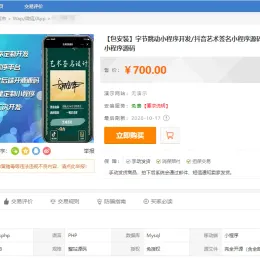 最新字节跳动小程序抖音艺术签名源码，打造个性签名-小文资源网