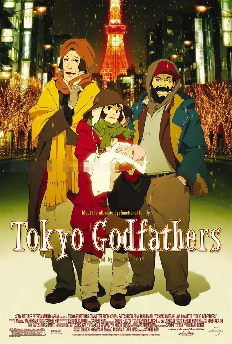 儿童电影《东京教父 Tokyo Godfathers 2003》[儿童教育][日语中字1集][3.59GB][百度网盘下载]