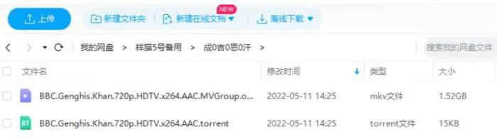 BBC纪录片《成吉思汗》视频高清英语中文字幕[AVI/1.37GB]百度云网盘下载