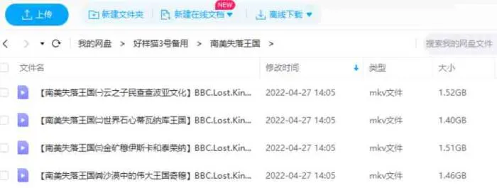 BBC纪录片《南美失落王国》全4集高清英语中字[MKV/5.89GB]百度云网盘下载