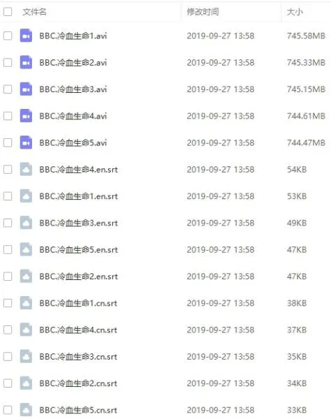 纪录片《冷血生命》BBC出品(高清5集)英音中字视频合集【百度云网盘下载】