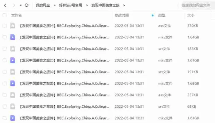 BBC纪录片《发现中国美食之旅》视频4集英语外挂中字[MKV/6.55GB]百度云网盘下载
