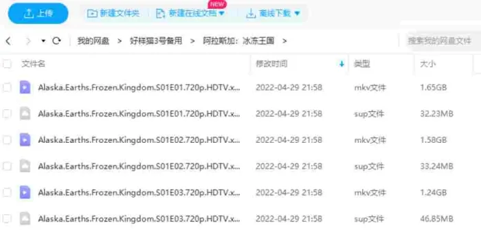 BBC纪录片《阿拉斯加：冰冻王国》全3集视频英语外挂中字[MKV/4.59GB]百度云网盘下载