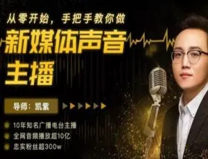 11 课 MP4 视频合集！从零开始手把手教你做新媒体声音主播 百度云下载-小文资源网