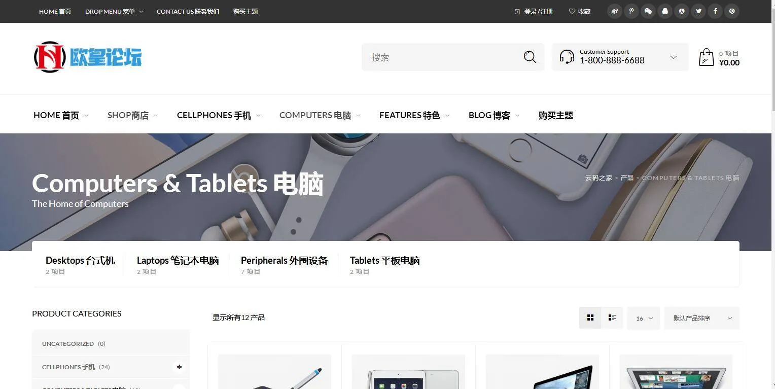 C255 wordpress主题_购物商城主题源码电子商务外贸网站汉化版