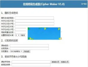 在线密码生成器Cipher Maker V1.0源码：支持MD5、哈斯加密及密码大小写转换，速来下载