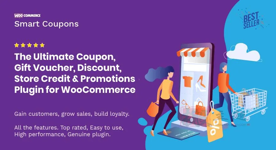 WooCommerce Smart Coupons 8.4.0完美汉化中文版|WooCommerce优惠券自定义设计WordPress插件