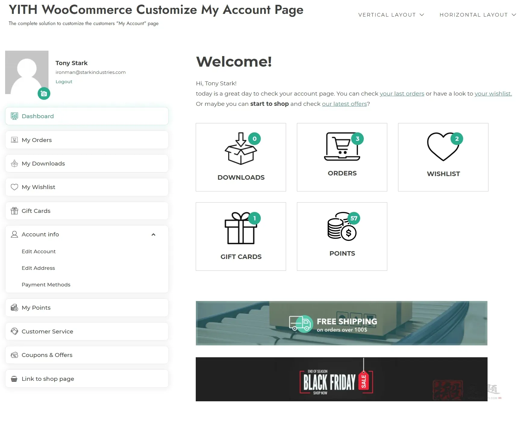 YITH WooCommerce Customize My Account Page 3.4.0完美汉化中文版|WooCommerce我的账户页面自定义设计插件