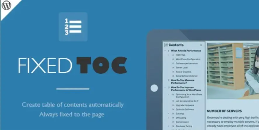 Fixed Toc 3.1.25汉化中文版|粘性浮动跟随的自动目录WordPress插件