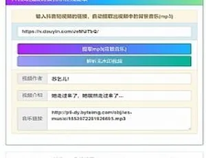 抖音背景音乐mp3在线提取源码大公开-小文资源网