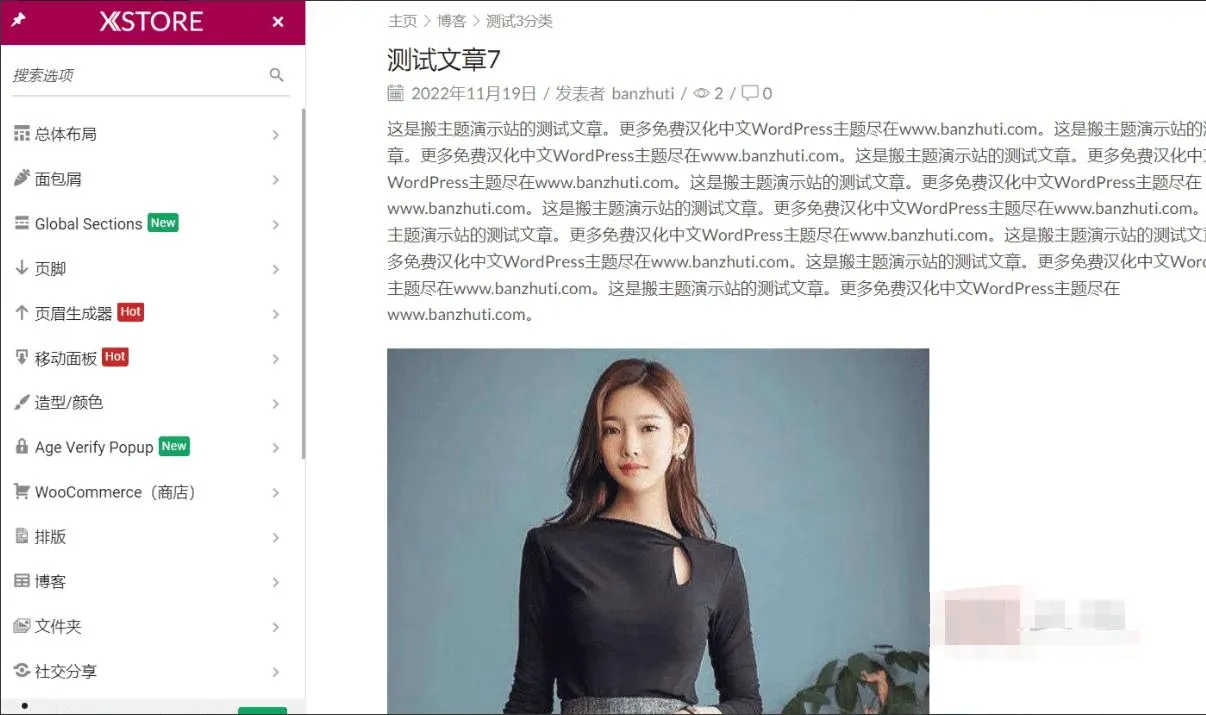 XStore 9.0.1汉化中文版|高级多功能自定义WooCommerce主题模板