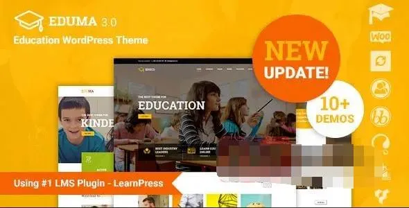 Eduma 5.3.3汉化中文专业版|在线教育培训学校LMS响应式WordPress主题模板