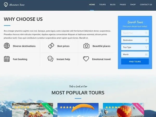 Adventure Tours 5.0.1汉化中文版|旅行社旅游预订WordPress主题模板