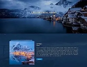 HTML5高端蓝色户外摄影！自适应手机版响应式摄影机构网站源码（织梦模板）