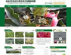 绿色火龙果苗批发：火龙果种植基地织梦dedecms模板源码