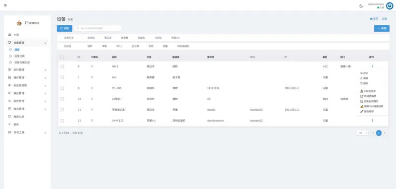Chemex资产管理运维平台 v2.0.6