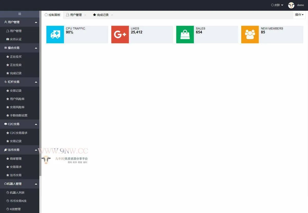 A1064  价值4万的「优化版」数字资产交易所源码｜币币交易｜C2C交易｜交易机器人｜撮合交易｜合约交易