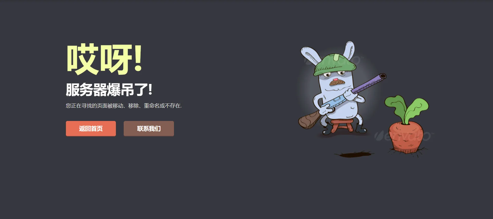 守萝卜的兔子404错误页面源码