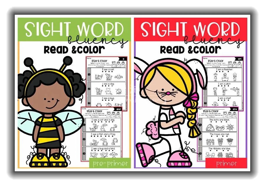 [英语教材]《Sight Word Fluency Read and Color》[英文字幕][绘本][28M][百度网盘]