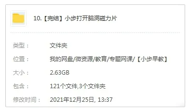 亲子教育《小步打开脑洞磁力片》视频+图集+电子书(MP4+JPG+PDF)资料合集【百度云网盘下载】