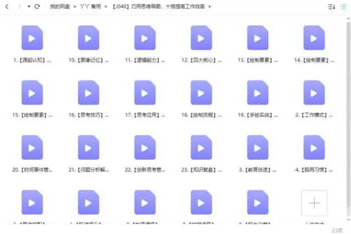 巧用思维导图，十倍提高工作效率视频合集[MP4/3.07GB]百度云网盘下载