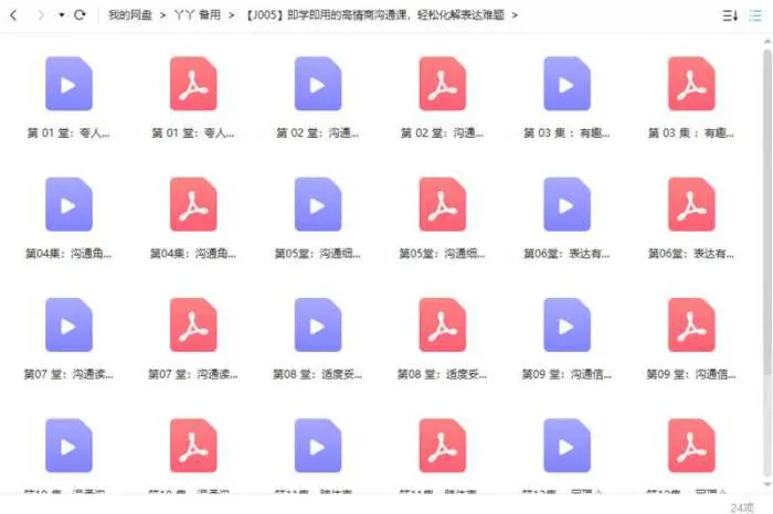 即学即用的高情商沟通课，轻松化解表达难题视频课程合集[PDF/MP4/2.50GB]百度云网盘下载