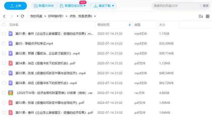 《2020下半场：经济走势和财富思维》[训练营视频课程合集][MP4/PDF/4.63GB]百度云网盘下载