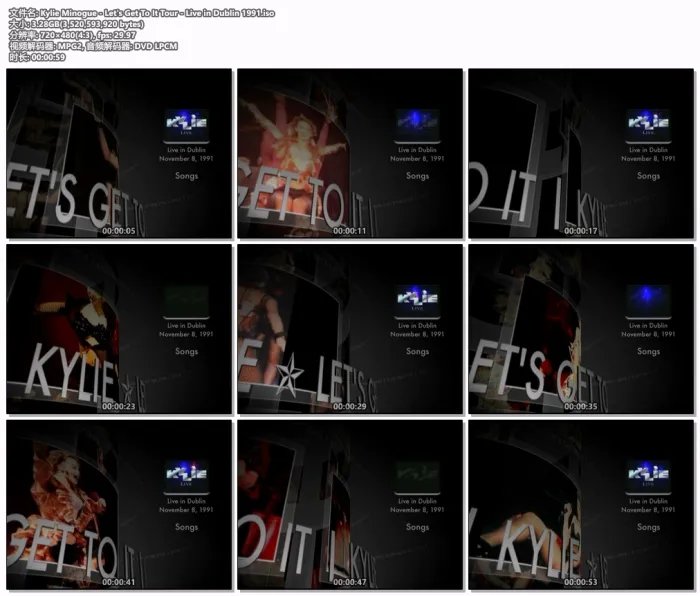 [DVD欧美演唱会][凯莉·米洛 Kylie Minogue – 1991 Let-s Get To It Tour – Live in Dublin][DVD ISO 3][百度网盘]