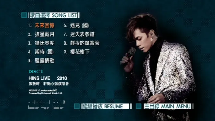 [DVD香港演唱会][张敬轩 – 轩动心弦演唱会 卡拉OK Karaoke 2010][3DVD ISO][14.2G][百度网盘]