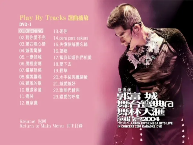 [DVD香港演唱会][郭富城 – 2004舞台宝典@舞林大汇 演唱会 Karaoke 卡拉OK][2DVD ISO][12.4G][百度网盘]