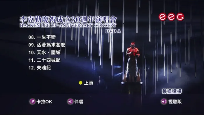 [DVD香港演唱会][李克勤 – 庆祝成立30周年演唱会 Hacken Lee 30th Concert Karaoke][4DVD ISO][26.8GB][百度网盘]