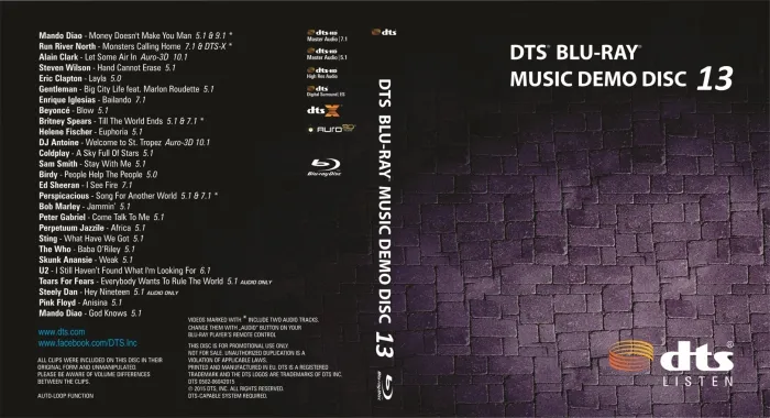 [BD蓝光演示碟][DTS蓝光音乐演示碟 13 2015 DTS Music Demo Disc 13 DTS-X DTX-ES DTS-HDMA 7.1][ISO][23.1G][百度网盘]