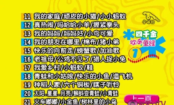 [DVD音乐专辑碟]四千金 – 欢乐童谣][KTV][DVD-ISO4.13G+3.99G][百度网盘]