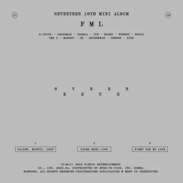 [세븐틴 SEVENTEEN – SEVENTEEN 10th Mini-Album FML 2023][24bit-96kHz][Hi-Res Flac][414MB][百度网盘]