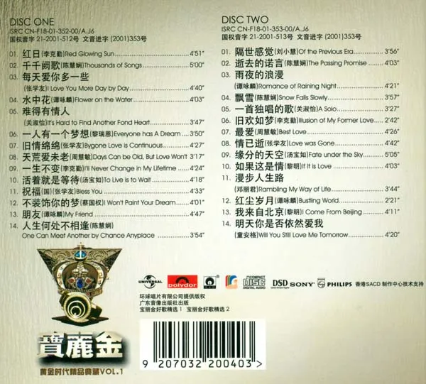 [2004][群星]《晶致 宝丽金黄金时代精品典藏 VOL.1》2CD[APE+CUE_746M][百度盘]