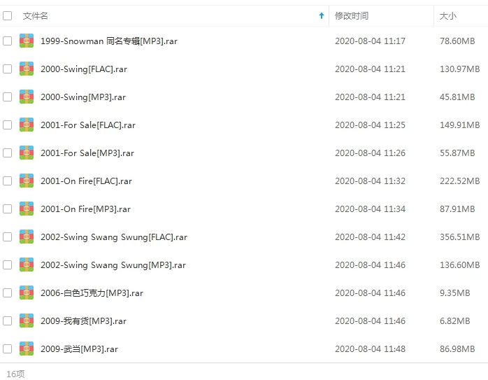 Swing组合歌曲合集百度云网盘下载(1999-2011年9张专辑)[FLACMP31.59GB]