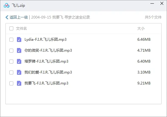 F.I.R飞儿乐团[2004-2019歌曲全集]百度云网盘下载[MP3972.77MB]