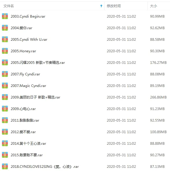 王心凌Cyndi Wang无损歌曲合集百度云网盘下载(2003-2018年14张专辑单曲)[FLACMP36.05GB]