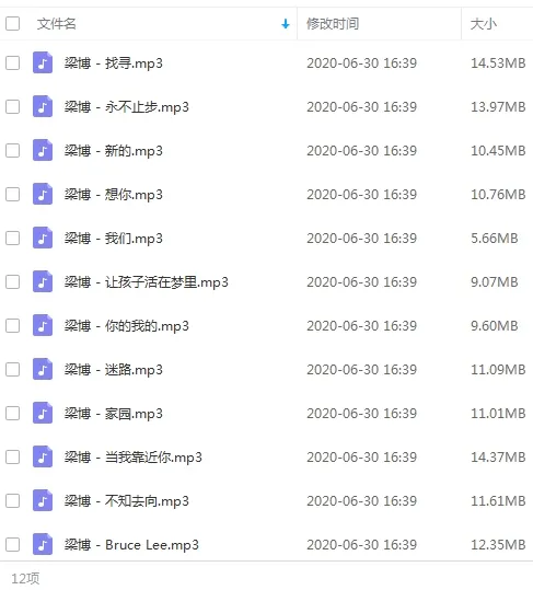 梁博歌曲合集百度云网盘下载(2014-2020年5张专辑LIVE8单曲)[FLACWAVMP35.11GB]