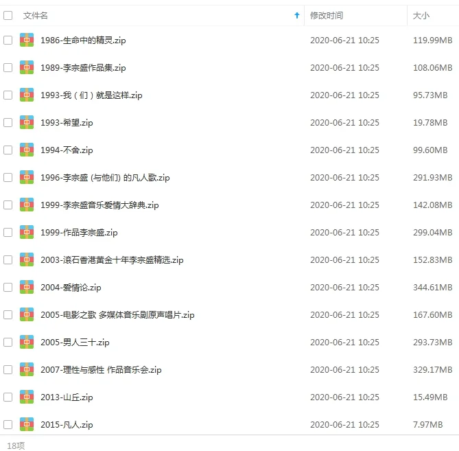 李宗盛歌曲合集百度云网盘下载(1986-2018年18张专辑)[FLACMP38.82GB]