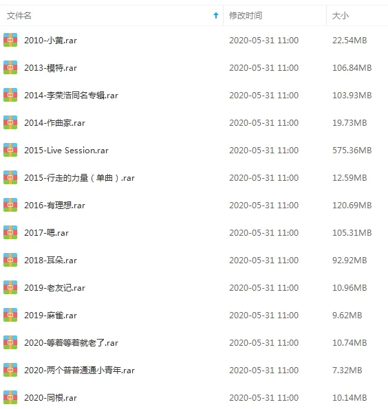 李荣浩Ronghao Li歌曲合集百度云网盘下载(2010-2020年14张专辑单曲)[FLACMP33.70GB]