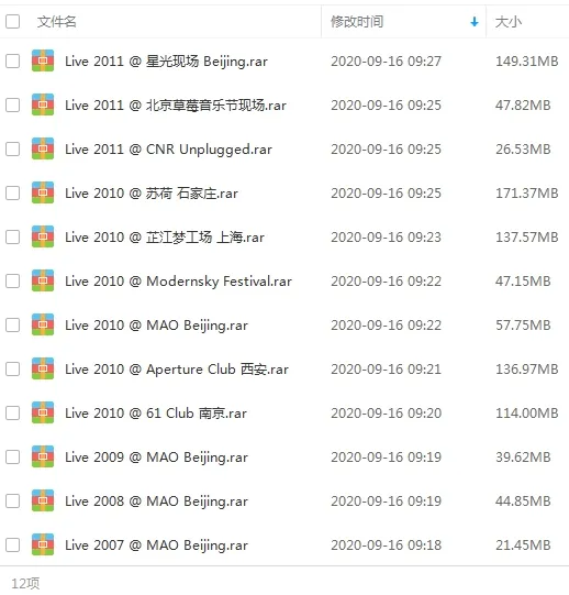 万能青年旅店歌曲合集百度云网盘资源分享下载(2007-2011年12张LIVE专辑)[MP3994.39MB]