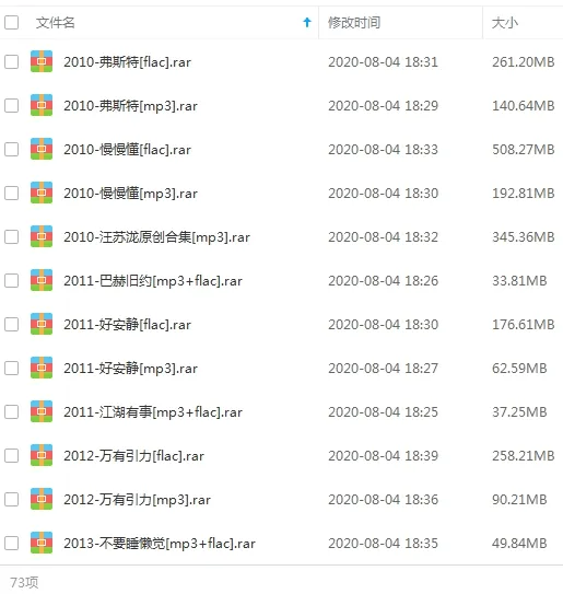 汪苏泷歌曲合集百度云网盘下载(2010-2020年10张专辑单曲)[FLACMP35.55GB]
