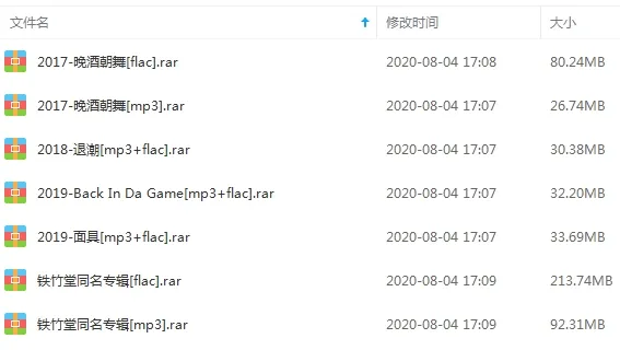 铁竹堂歌曲合集百度云网盘资源分享下载(2003-2019年2张专辑+单曲)[FLACMP3509.29MB]