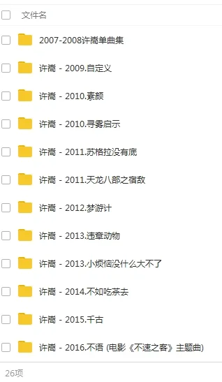 许嵩Vae歌曲合集百度云网盘下载(2009-2020年26张专辑单曲)[FLACMP33.23GB]