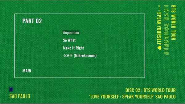 [DVD韩国演唱会][BTS 방탄소년단 – BTS WORLD TOUR -LOVE YOURSELF SPEAK YOURSELF- SAO PAULO 2019][2DVD ISO][12.1GB][百度网盘]