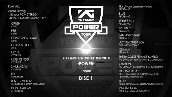 [BD韩国演唱会][YG Family – World Tour 2014 -POWER- in Japan 2015][2BD ISO][70.3G][百度网盘]