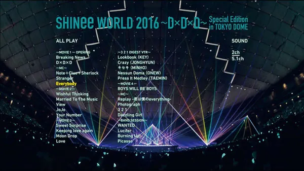[BD韩国演唱会][SHINee 演唱会 SHINee WORLD 2016~D×D×D~ Special Edition in TOKYO DOME 2016][BDMV双碟][63.3G][百度网盘]