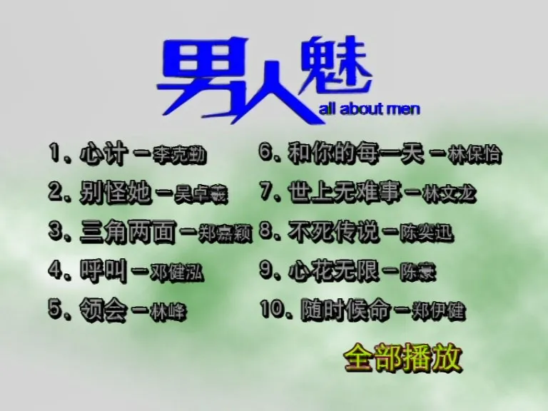 [DVD音乐专辑碟][群星 – 男人魅 All About Men TVB剧集歌曲MV专辑 引进版][DVD ISO][2.32G][百度网盘]