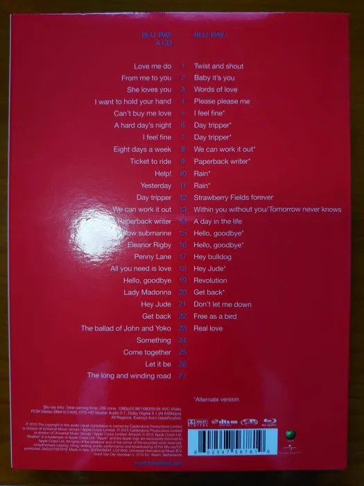 [欧美演唱会][自购 The Beatles 披头士 1+][双BDMV+CD 34G+30.7G+566M][百度网盘]